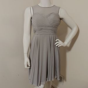 Gray swing wrap mini dress